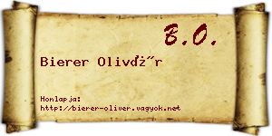 Bierer Olivér névjegykártya